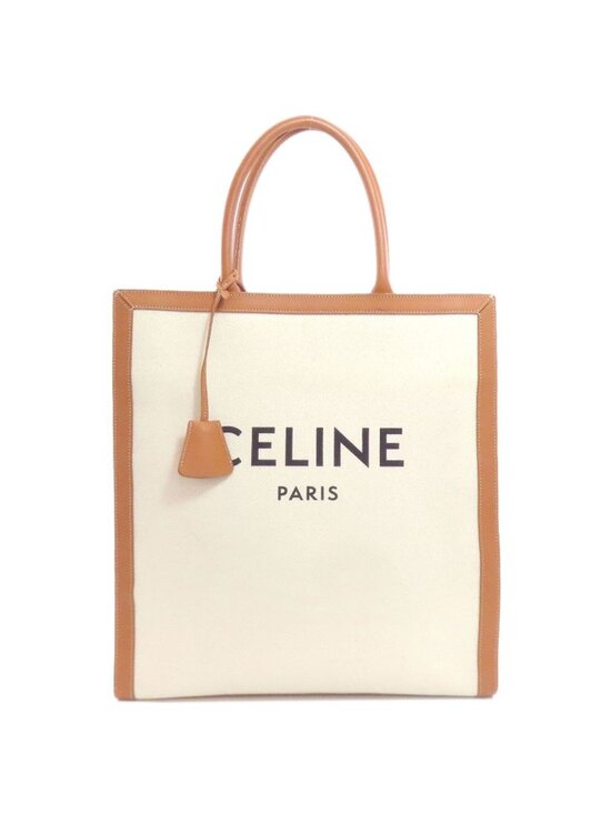 FWRD Renew Celine Vertical Cabas Tote Bag in Brown | REVOLVE Celine Vertical Cover Large Tote Canvas